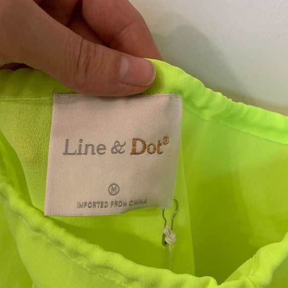 Line & Dot Lime Beach Swim Cover Up Dress Size Medium New With Tags - Picture 4 of 7